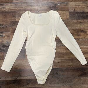 OQQ womens Square Neck Long Sleeve Bodysuits